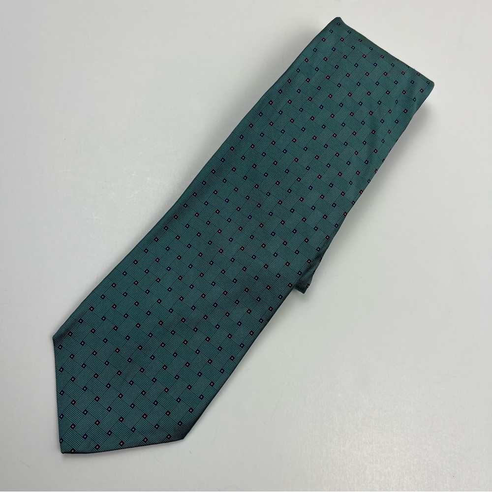 Brooks Brothers Teal and Pink Patterned Tie - Picture 4 of 6